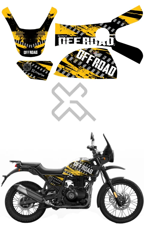 Off Road Edition Full Body Sticker Compatible with Himalayan 411 | Made In Premium Gloss Vinyl With FPF(Fade Protection Film), Water Proof, Precut Sticker, Pack Of 1 Compatible with Both Side